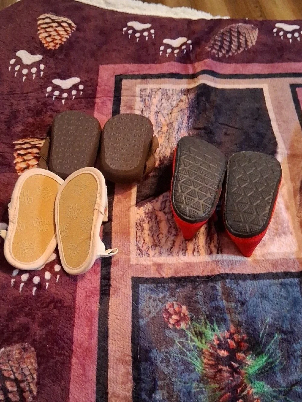 Toddler Red Slip-On Sandals with Button Accent